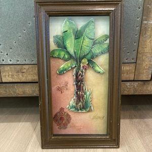 Green Banana Palm Mixed Media Wall Art - Framed